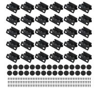 PATIKIL Self-Closing Cabinet Hinges Semi-Overlay 1/2 Inch, 50 Pcs Semi Concealed Flush Face Mount Cabinet Hinge with Screws for Kitchen Bathroom Furniture Cabinet Door, Black