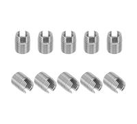 PATIKIL Self-Tapping Threaded Inserts, 10 Pcs M10 x M14 x 18mm 303 Stainless Steel Thread Adapter Reducer Slotted Screw Repair Inserts Nuts Sleeve