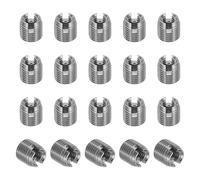 PATIKIL Self-Tapping Threaded Inserts, 20 Pcs M3 x M5 x 5mm 303 Stainless Steel Thread Adapter Reducer Slotted Screw Repair Inserts Nuts Sleeve