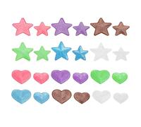 PATIKIL Sequin Star and Heart Iron on Patches, 24 Pcs Sew on Applique Patch Embroidery Sequin Glitter Patches for DIY Shoes Clothes Hats Backpacks Costume, Gradient Multicolor