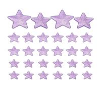 PATIKIL Sequin Star Iron on Patches, 28 Pcs Sew on Applique Patch Embroidery Sequin Glitter Patches for DIY Shoes Clothes Hats Backpacks Costume, Purple