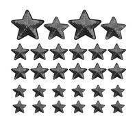 PATIKIL Sequin Star Iron on Patches, 28 Pcs Sew on Applique Patch Embroidery Sequin Glitter Patches for DIY Shoes Clothes Hats Backpacks Costume, Black