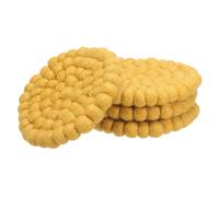 PATIKIL Set of 4 Round Wool Felt Coasters, Absorbent Cute Desk Coaster for Drinks Handmade Felt Table Decor Fun Merino Wool Pads for Bar Home Office Restaurants, Yellow