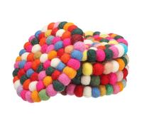 PATIKIL Set of 5 Round Wool Felt Coasters, Absorbent Cute Desk Coaster for Drinks Handmade Felt Table Decor Fun Merino Wool Pads for Bar Home Office Restaurants, Multicolor