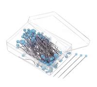 PATIKIL Sewing Pins, 100 Pcs 1.5 Inch Pearlized Ball Head Pins Straight Pin for Fabric, Decorative, Cloth Making, DIY, Blue