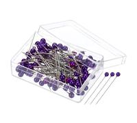 PATIKIL Sewing Pins, 100 Pcs 1.5 Inch Straight Pin with Plastic Pearlized Ball Head for Fabric, Decorative, Jewelry DIY, Craft and Sewing Project, Purple