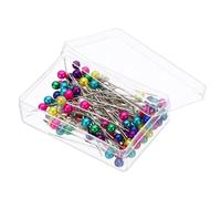 PATIKIL Sewing Pins, 100 Pcs 1.5 Inch Straight Pin with Plastic Pearlized Ball Head for Fabric, Decorative, Jewelry DIY, Craft and Sewing Project, Multicolor