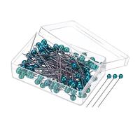 PATIKIL Sewing Pins, 100 Pcs 1.5 Inch Straight Pin with Plastic Pearlized Ball Head for Fabric, Decorative, Jewelry DIY, Craft and Sewing Project, Light Blue