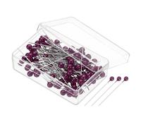 PATIKIL Sewing Pins, 500 Pcs 1.5 Inch Straight Pin with Plastic Pearlized Ball Head for Fabric, Decorative, Jewelry DIY, Craft and Sewing Project, Dark Red