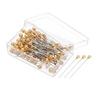 PATIKIL Sewing Pins, 500 Pcs 1.5 Inch Straight Pin with Plastic Pearlized Ball Head for Fabric, Decorative, Jewelry DIY, Craft and Sewing Project, Champagne