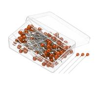 PATIKIL Sewing Pins, 600 Pcs 1.5 Inch Straight Pin with Plastic Pearlized Ball Head for Fabric, Decorative, Jewelry DIY, Craft and Sewing Project, Orange