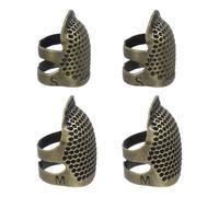 PATIKIL Sewing Thimble, 4 Pcs Metal Thimbles for Hand Sewing Finger Protector Adjustable Quilting Craft Supplies Kits Accessories Needlework Hand Embroidery DIY Tools, Copper Green