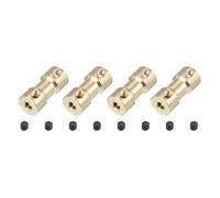 PATIKIL Shaft Coupling Joint 3mm to 4mm, 4 Pcs Brass Motor Shaft Coupler Extension Connector Rigid Sleeve Adapter Transmission Joint with M3 Screws for RC Car Airplane Tires Motor Robot