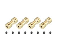 PATIKIL Shaft Coupling Joint 3mm to 5mm, 4 Pcs Brass Motor Shaft Coupler Extension Connector Rigid Sleeve Adapter Transmission Joint with M3 Screws for RC Car Airplane Tires Motor Robot