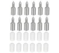 PATIKIL Shelf Support Pegs Nails, 12pcs Shelf Pins with Anti-Slip Rubber Sleeve, Pegs for Shelves for Kitchen Cabinet, Cupboard, Bookcase, Closet and Glass Case,Transparent