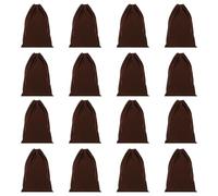 PATIKIL Shoe Dust Bag, 16 Pack Duster Flannel Shoes Pouch with Drawstring Washable Breathable Travel Shoe Bags for Home Luggage Storage, 12x17 Brown