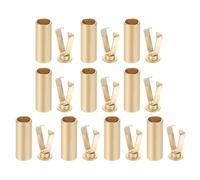 PATIKIL Shoe Lace Tips, 10 Pack Zinc Alloy Shoelace Head Cylindrical Tips Cords End Replacement for Shoestring Repairing Clothes Trouser String DIY, Dark Gold