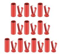 PATIKIL Shoe Lace Tips, 10 Pack Zinc Alloy Shoelace Head Cylindrical Tips Cords End Replacement for Shoestring Repairing Clothes Trouser String DIY, Red