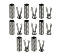 PATIKIL Shoelace Tips, 16 Pack Zinc Alloy Shoelace Head Cylindrical Tips Cords End Replacement for DIY Repairing Shoestring Trouser String, Dark Grey Style C