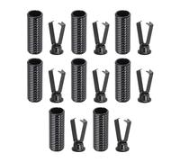 PATIKIL Shoelace Tips, 16 Pack Zinc Alloy Shoelace Head Cylindrical Tips Cords End Replacement for DIY Repairing Shoestring Trouser String, Black Style C