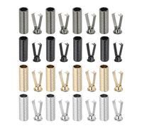 PATIKIL Shoelace Tips, 16 Pack Zinc Alloy Shoelace Head Cylindrical Tips Cords End Replacement for DIY Repairing Shoestring Trouser String, Multi-Color Style C