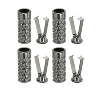 PATIKIL Shoelace Tips, 4 Pack Zinc Alloy Shoelace Head Cylindrical Tips Cords End Replacement for DIY Repairing Shoestring Trouser String, Dark Grey Style D