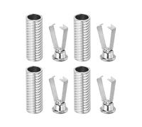 PATIKIL Shoelace Tips, 4 Pack Zinc Alloy Shoelace Head Cylindrical Tips Cords End Replacement for DIY Repairing Shoestring Trouser String, Silver Tone Style C