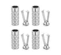 PATIKIL Shoelace Tips, 4 Pack Zinc Alloy Shoelace Head Cylindrical Tips Cords End Replacement for DIY Repairing Shoestring Trouser String, Silver Tone Style D