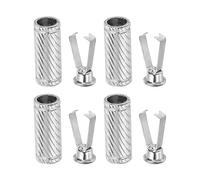 PATIKIL Shoelace Tips, 4 Pack Zinc Alloy Shoelace Head Cylindrical Tips Cords End Replacement for DIY Repairing Shoestring Trouser String, Silver Tone Style B