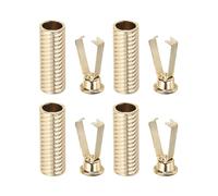 PATIKIL Shoelace Tips, 4 Pack Zinc Alloy Shoelace Head Cylindrical Tips Cords End Replacement for DIY Repairing Shoestring Trouser String, Light Gold Tone Style C
