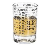 PATIKIL Shot Glass Measuring Cup, 3 Ounce/90ml Round Clear Heavy Shot Glasses Measuring Cup Espresso Shot Glass with 4 Kinds of Scale for Espresso Liquid Coffee Kitchen Tools, Black