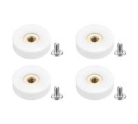 PATIKIL Shower Door Rollers 22.5mm/0.8", 4 Pack Glass Door Runner Sliding Shower Door Grooved Wheels for Bathroom Glass Sliding Door, White