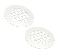 PATIKIL Shower Drain Cover 4-1/4" OD, 2 Pcs 304 Stainless Steel Round Snap-in Shower Drain Strainer Grid Replacement Cover for Bathroom Floor Lawns Landscaped Walkways Patios, White