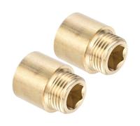 PATIKIL Shower Head Extension Arm, 2 Pack Brass G1/2 Male to Female Thread 31mm Length Pipe Fitting Shower Head Extender