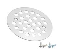 PATIKIL Shower Strainer Drain Trim Set 4-1/4", 1 Pcs 304 Stainless Steel Round Screw-in Shower Strainer Drain Cover with Screw for Bathroom Floor Lawns Landscaped Patios, Bright Silver