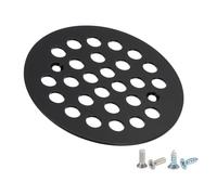 PATIKIL Shower Strainer Drain Trim Set 4-1/4", 1 Pcs 304 Stainless Steel Round Screw-in Shower Strainer Drain Cover with Screw for Bathroom Floor Lawns Landscaped Walkways Patios, Black