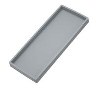 PATIKIL Silicone Bathroom Tray, 12" x 5" Soap Dispenser Tray Jewelry Organizer Dish for Restroom, Dresser, Kitchen Sink for Jewelry, Coin, Key, Grey