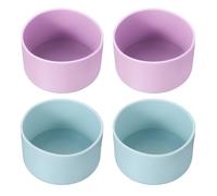 PATIKIL Silicone Boot for Tumbler Boot, 4Pcs Bottom Sleeve Protector Anti-Slip Protective Sleeve for Water Bottle Car Travel Cup, Light Blue/Purple