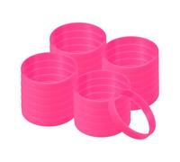 PATIKIL Silicone Bracelets, 100 Pack Colored Rubber Wristbands Blank Stretch Sports Bands for Adults Teen Sports Team Games, Rose