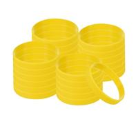PATIKIL Silicone Bracelets, 100 Pack Colored Rubber Wristbands Blank Stretch Sports Bands for Adults Teen Sports Team Games, Yellow