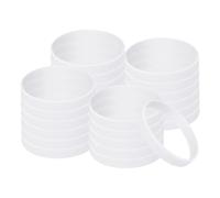 PATIKIL Silicone Bracelets, 100 Pack Colored Rubber Wristbands Blank Stretch Sports Bands for Adults Teen Sports Team Games, White