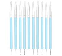 PATIKIL Silicone Clay Sculpting Tool, 10 Pcs Clay Shaping Tool Soft Rubber Modeling Dotting Tool for Pottery Clay Craft Painting Nail Rock, White/Blue (5mm)
