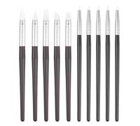 PATIKIL Silicone Clay Sculpting Tool, 10 Pcs Soft Rubber Modeling Dotting Tool Clay Shaping Carving Tool for Pottery Clay Craft Painting Nail Rock, Red Brown/White (3mm/8mm)