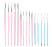 PATIKIL Silicone Clay Sculpting Tool, 15 Pcs Clay Shaping Tool Soft Rubber Modeling Dotting Tool for Pottery Clay Craft Painting Nail Rock, Pink/White (5mm/3mm)