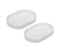 PATIKIL Silicone Coaster Mold, 2 Pack 6x4 Inch Oval DIY Tray Dish Mold Jewelry Trinket Storage Plate Mold Planter Tray Mould for Office Home Decor