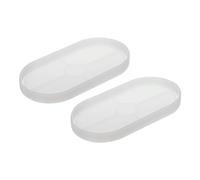 PATIKIL Silicone Coaster Mold, 2 Pack 7x3.7 Inch Oval DIY Tray Dish Mold Jewelry Trinket Storage Plate Mold Planter Tray Mould for Office Home Decor