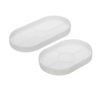 PATIKIL Silicone Coaster Mold, 2 Pack Oval DIY Tray Dish Mold Jewelry Trinket Storage Plate Mold Planter Tray Mould for Office Home Decor