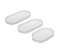 PATIKIL Silicone Coaster Mould, 3 Pack Oval DIY Tray Dish Mould Jewelry Trinket Storage Plate Mould Planter Tray Mould for Office Home Decor
