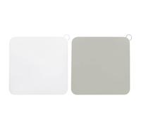 PATIKIL Silicone Floor Drain Anti-Odor Mat, 2Pcs/1Set Shower Drain Stopper Square Silicone Floor Drain Cover for Kitchen Bathroom, White Grey