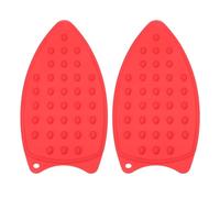PATIKIL Silicone Iron Rest Pad, 2 Pcs Multipurpose Hot Heat Resistant Iron Rest Plate Protective Pad for Ironing Board Hot Resistant Steamer Steam Compact Mat, Red